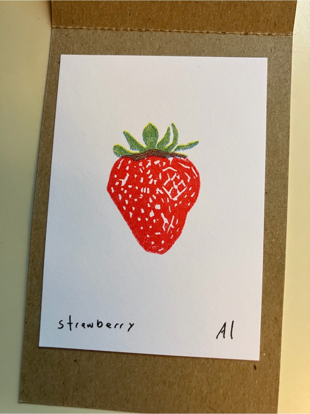 Anastasia Inciardi Mini Print - Strawberry - Vending Machine Tiny Art (rare!)